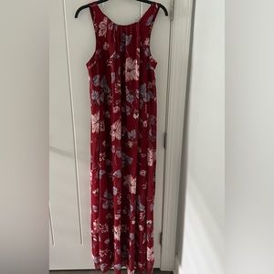 Red floral formal free people dress